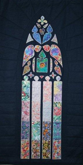 The Tapestry was made by a staff member of the hospital, fashioned on a window of a Cathedral she visited in England.  She donated it to the Chapel